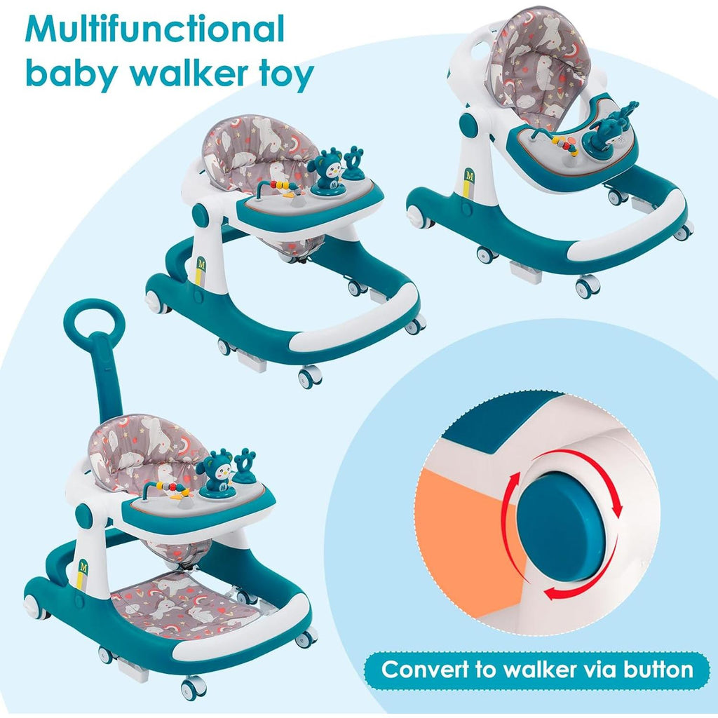 【NS】Baby Walkers for 6 Months-1 Year olds Girls Boys,3in1 Multi-Function Anti-Rollover Toddler Walker/Push Along Walker/with Wheels and Brake and Push Handle