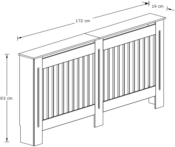 Large White Slatted Wood Radiator Cover with Shelf - Modern Furniture Style for Living Room, Bedroom [Plus A Free Gift]