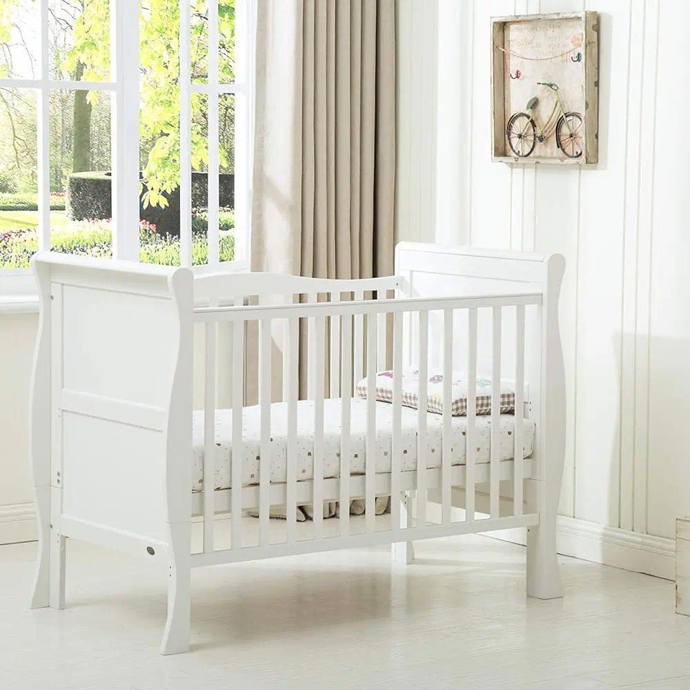 Solid Wood Cot Bed Transforms into Toddler Bed – Includes Premium Waterproof Mattress [Plus A Free Gift]