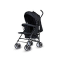 Compact One-Hand Fold Baby Stroller Lightweight Travel Pushchair with 3 Point Harness & Smooth Suspension, Suitable from Birth to 15kg (Black/Cream/Grey)