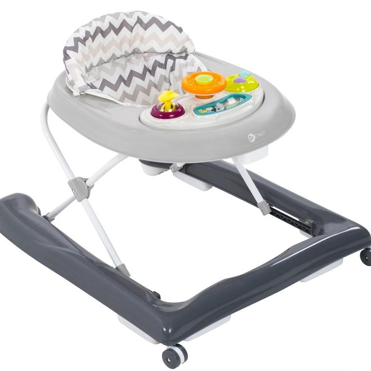 【NS】Baby Go Round Jive Electronic Baby Walker – Rose & Ivy Design: Interactive Musical Play Tray with Lights & Sounds, Adjustable Height, Safe for First Steps