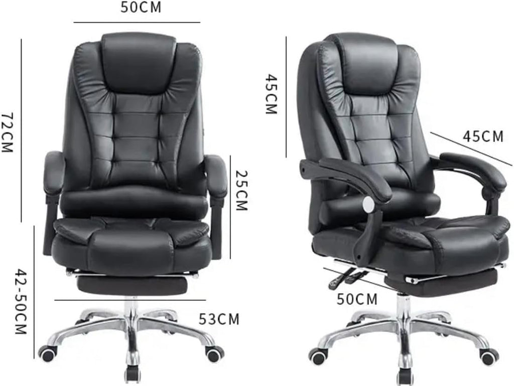 【NS】Ergonomic Executive Office Chair - Adjustable Height, Swivel, Recliner, Heavy Duty, Black