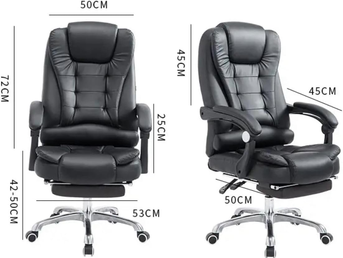【NS】Ergonomic Executive Office Chair - Adjustable Height, Swivel, Recliner, Heavy Duty, Black