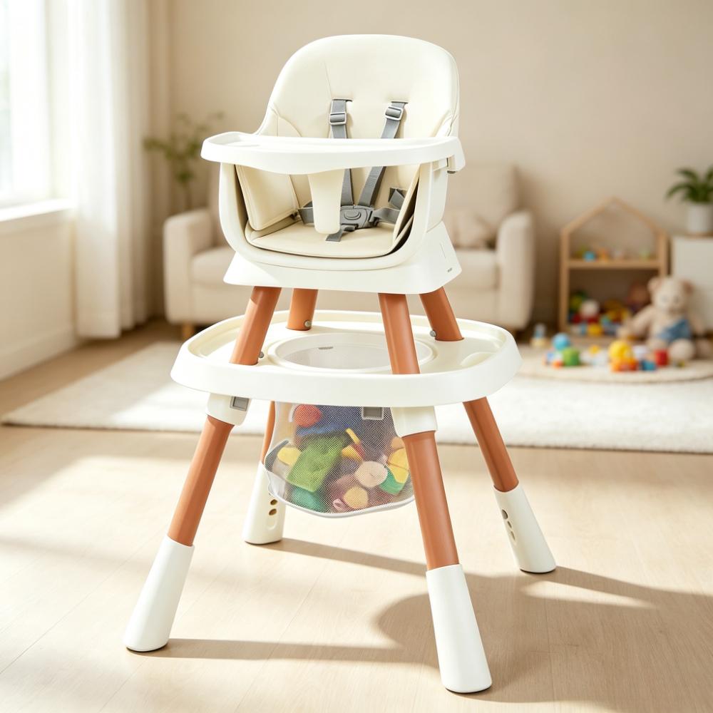 16-in-1 Convertible High Chair for Babies & Toddlers, 6-36 Months, with 5-Point Safety Harness, Removable Feeding Tray, Adjustable Tabletop, Sturdy Frame, Ideal Chair for Dining and Play [Plus A Free Gift]