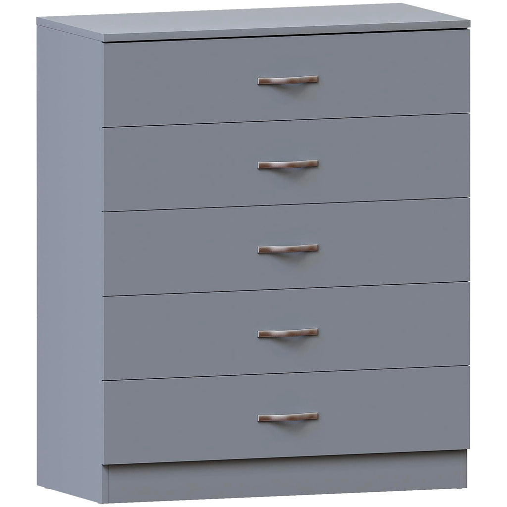 5 Drawer Chest of Drawers, Metal Handles and Runners, Anti-Bowing Drawer Support, Bedroom, Nursery Furniture,