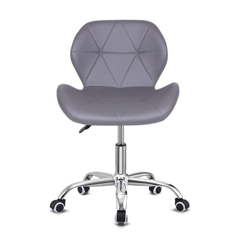 Swivel Makeup Vanity Chair & Office Stool - Adjustable Pink Dressing Chair with Wheels, Diamond Tufted Upholstery in PU/Fabric/Velvet Options, Armless Height-Adjustable Seat for Desk, Bedroom, or Dorm