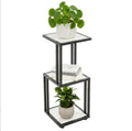 Modern Ladder Plant Stand, 3/4/5 Tier Wood & Metal Vertical Flower Pot Holder, Freestanding Display Shelf for Indoor Outdoor Home Living Room Patio Garden