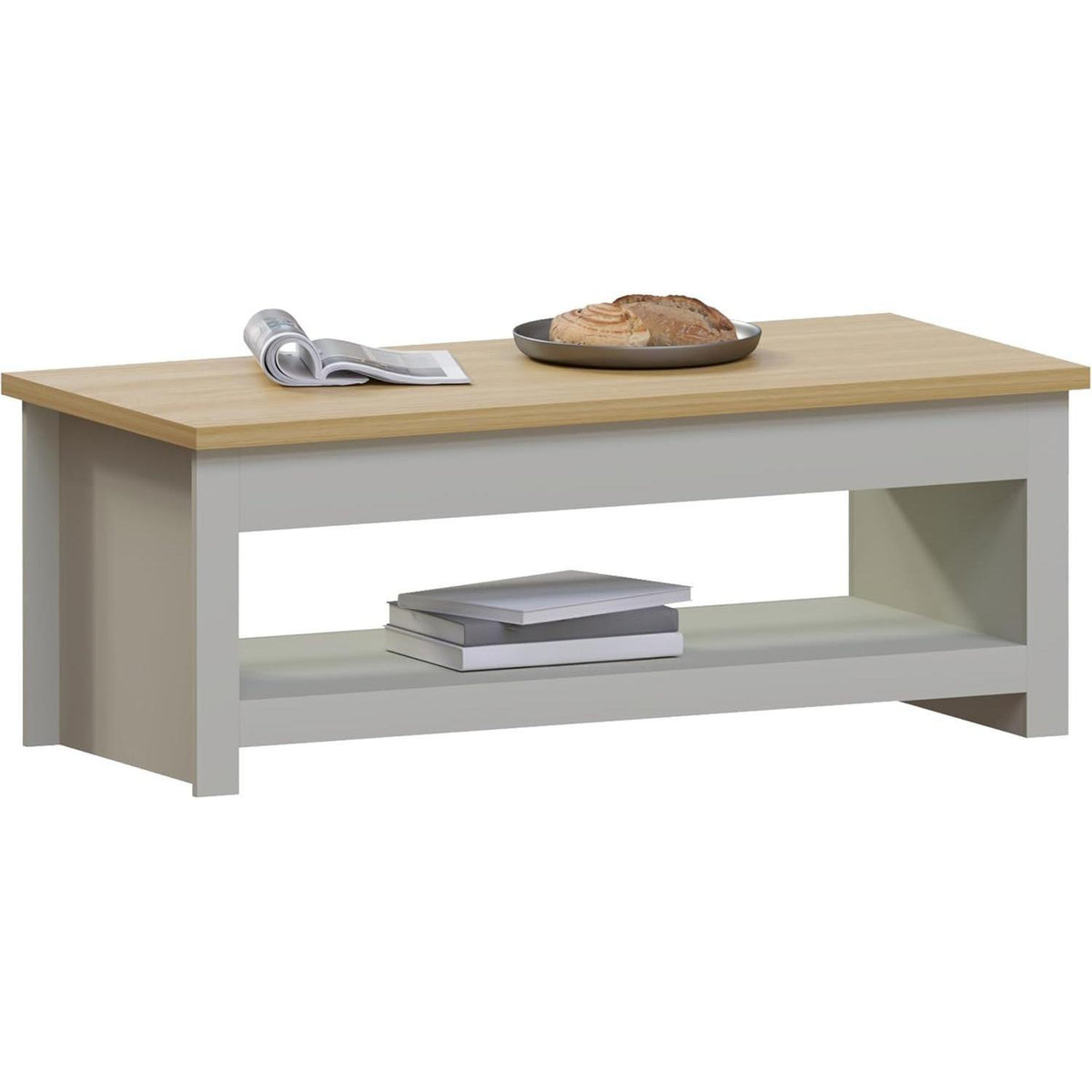 Sleek Modern MDF Coffee Table with Single Shelf Storage - Stylish Living Room Coffee Table
