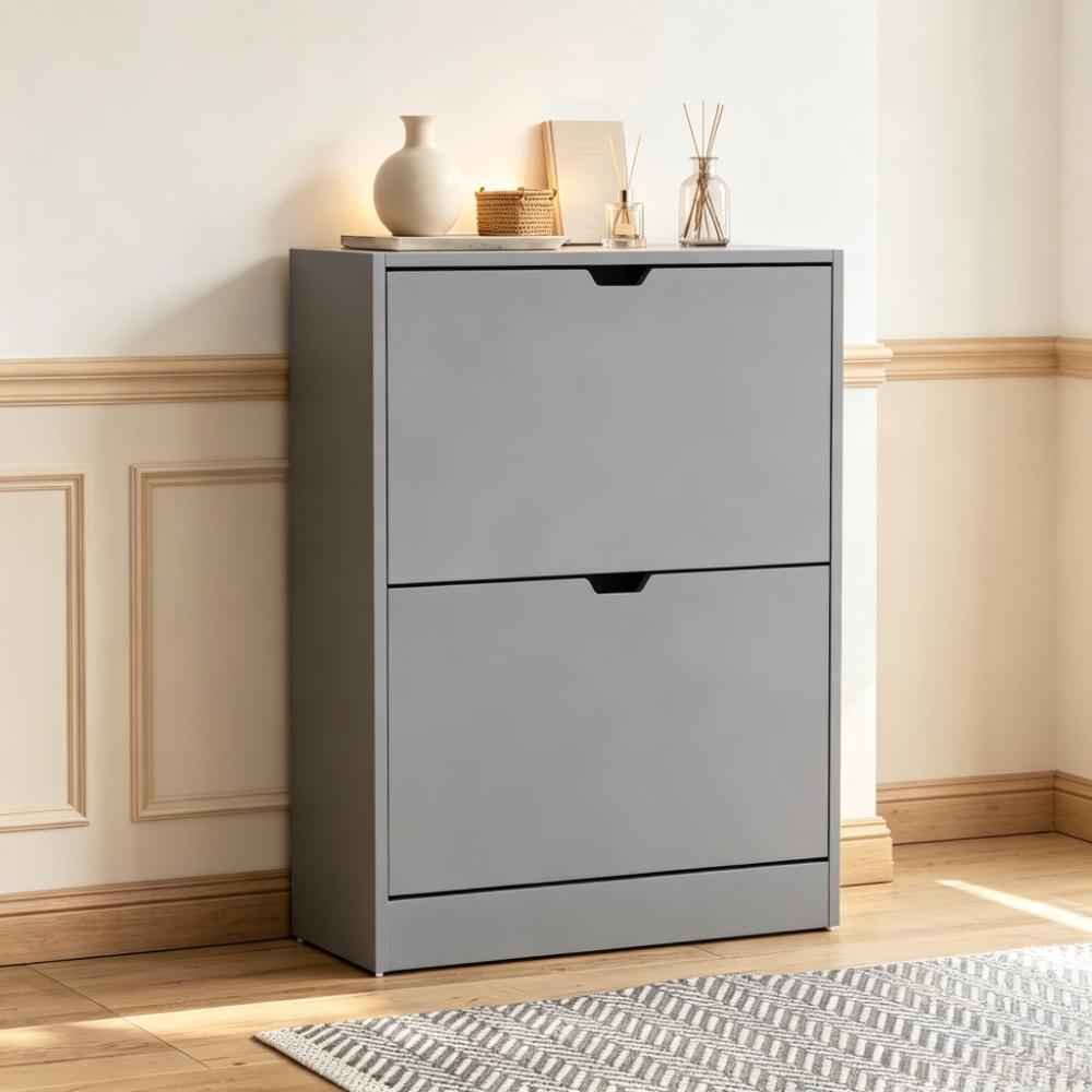 Slim Wooden Shoe Cabinet with 3 Flip Drawers, Dustproof Entryway Storage Unit, Space-Saving Hallway Organiser, Sustainable Furniture [Plus A Free Gift]