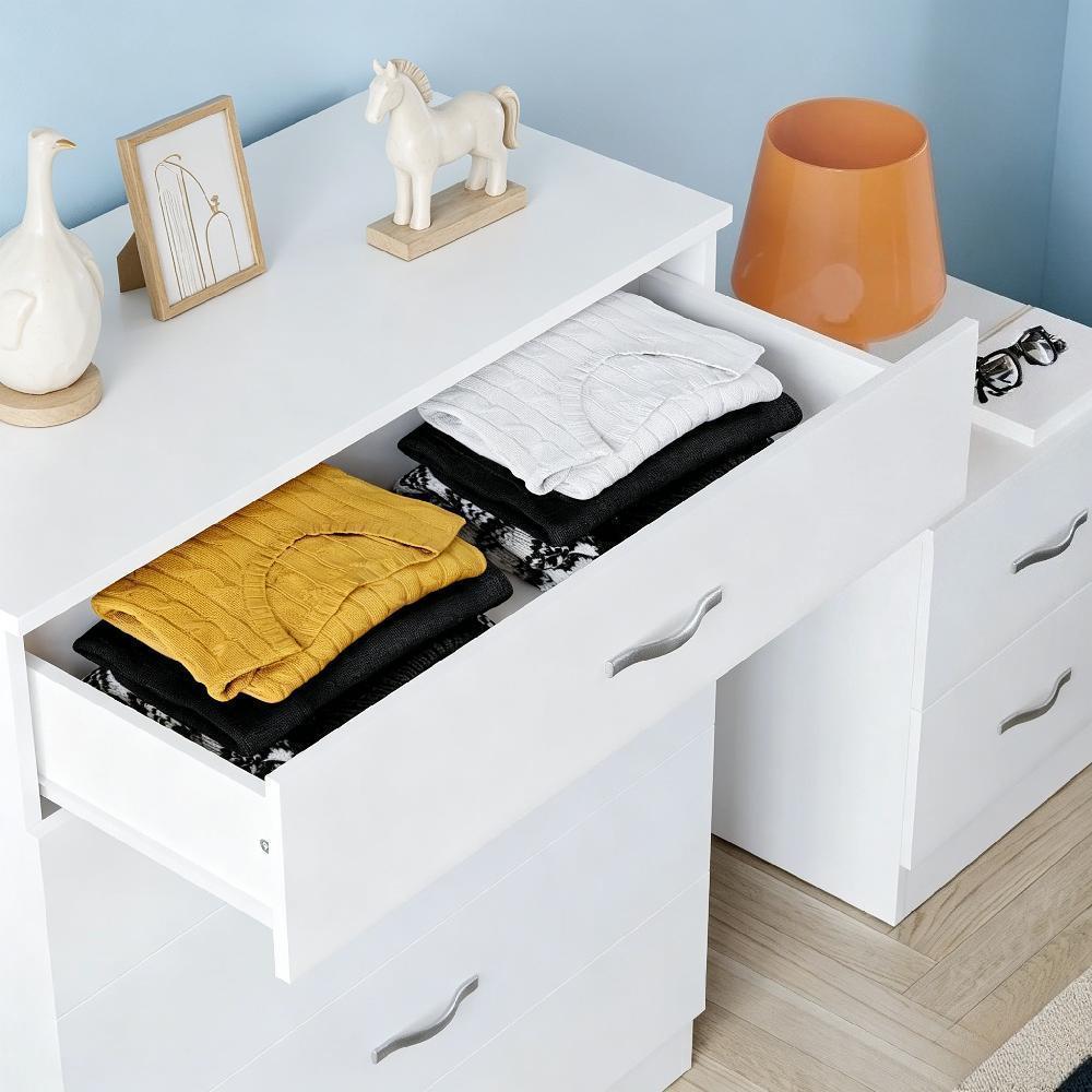 5-Drawer Chest of Drawers with Sturdy Metal Handles, Smooth Metal Runners, Anti-Bowing Support, Ideal for Bedroom and Nursery Storage [Plus A Free Gift]