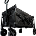 70L Festival Trolley on Wheels, Folding Wagon, Portable Camping Cart, Collapsible Foldable Trolly for Beach Outdoor Garden Picnic Shopping Fishing, Adjustable Handle, Black