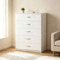 5-Drawer Chest of Drawers with Sturdy Metal Handles, Smooth Metal Runners, Anti-Bowing Support, Ideal for Bedroom and Nursery Storage [Plus A Free Gift]