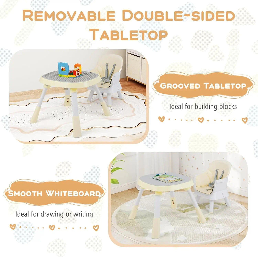 16‑in‑1 Multifunctional Convertible High Chair for Babies & Toddlers, 5‑Point Safety Harness, Removable Tray, Adjustable Tabletop, Activity Center Mode, Stable Non‑Slip Base, BPA‑Free Material for 6‑36 Months