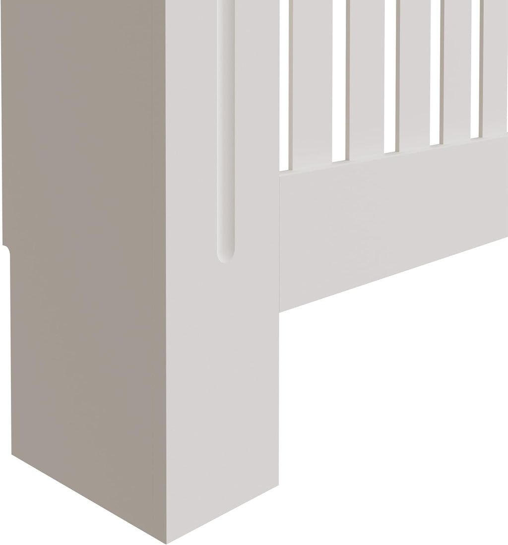 Large White Slatted Wood Radiator Cover with Shelf - Modern Furniture Style for Living Room, Bedroom [Plus A Free Gift]