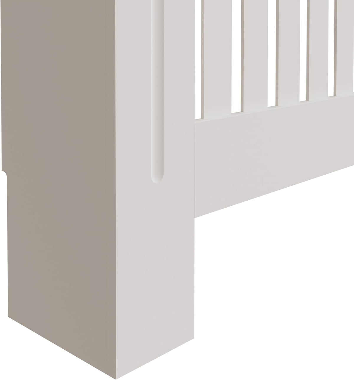 Large White Slatted Wood Radiator Cover with Shelf - Modern Furniture Style for Living Room, Bedroom [Plus A Free Gift]