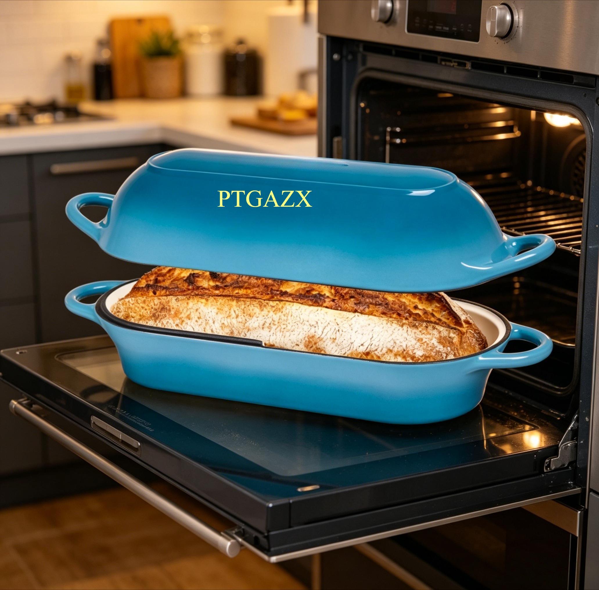 Multi-Color Rectangular Enamelled Cast Iron Pot, Non-Stick Dutch Oven, Oven Safe Loaf Pan, Ideal for Sourdough Bread Baking, Home Kitchen Baking & Daily Cooking