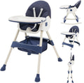 5 in 1 Convertible Baby High Chair, Foldable Portable Infant Chair with Adjustable Height and 3 Position Reclining Backrest, Sturdy Travel Friendly Toddler Seat [Plus A Free Gift]