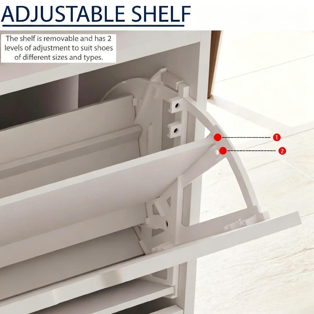Slim Wooden Shoe Cabinet with 3 Flip Drawers, Dustproof Entryway Storage Unit, Space-Saving Hallway Organiser, Sustainable Furniture [Plus A Free Gift]