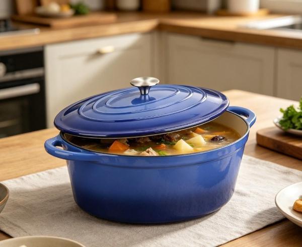 34cm/7.5L Non-Stick Cast Iron Dutch Oven, Heavy-Duty Braiser Casserole Dish, Oven Safe Cookware with Even Heat Distribution, Easy Cleanup for Home Baking and Daily Cooking