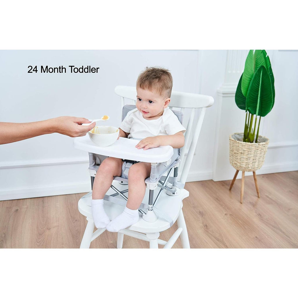Baby Booster Seat Highchair Portable Seat Chair| Compact Fold with Straps for Indoor/Outdoor Use| Great for Camping Beach Lawn |Toddlers Kids Boys Girls (Neutral) baby  chair