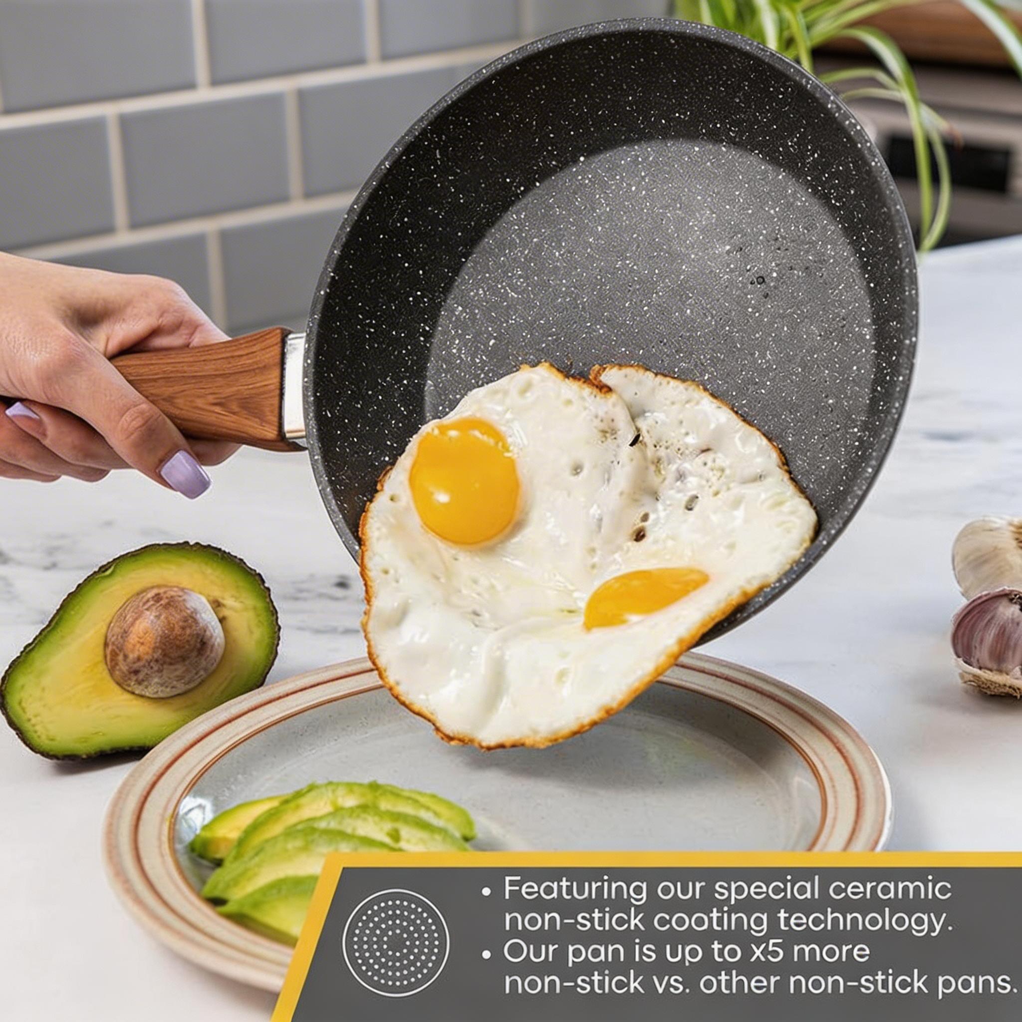 15‑Piece Nonstick Cookware Set – Granite Ceramic Coating for Effortless Food Release & Easy Cleaning, Induction‑Compatible Reinforced Base, Heat‑Insulated Wood‑Grain Handles, Includes 5 Pots, 4 Lids & 6 Utensils – Ideal for Daily Home Cooking