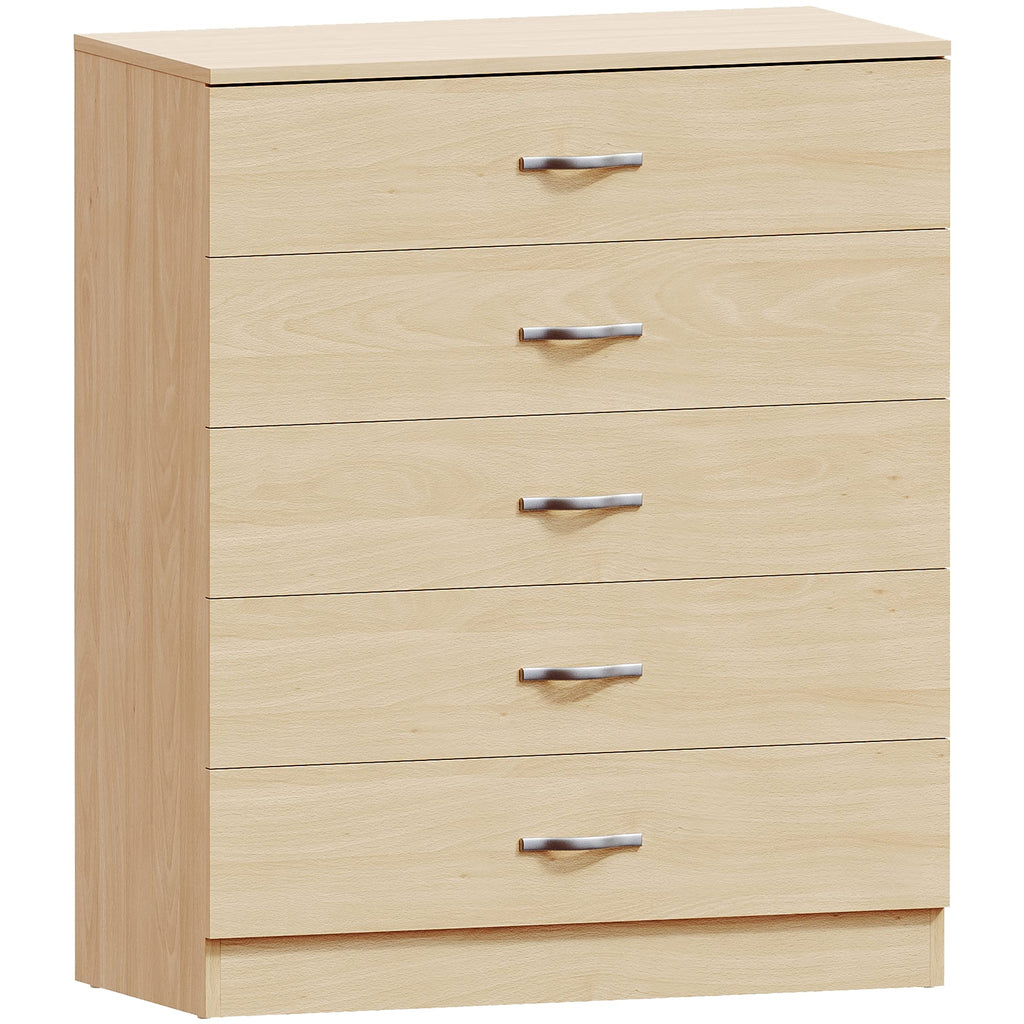 5 Drawer Chest of Drawers, Metal Handles and Runners, Anti-Bowing Drawer Support, Bedroom, Nursery Furniture,