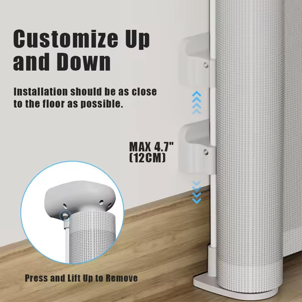 Retractable Baby Gate 87cm x 130 cm Stair Safety Gate Roll for Babies and Pets, dogs, Extendable Barrier Gates (Grey)