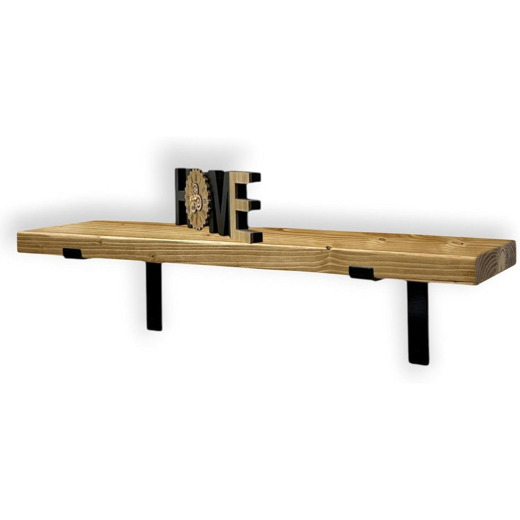 Rustic Wooden Floating Wall Shelf, Industrial Scaffold Style Wall Mounted Shelves, Multi-Color Storage Display Shelves for Kitchen Bedroom Living Room