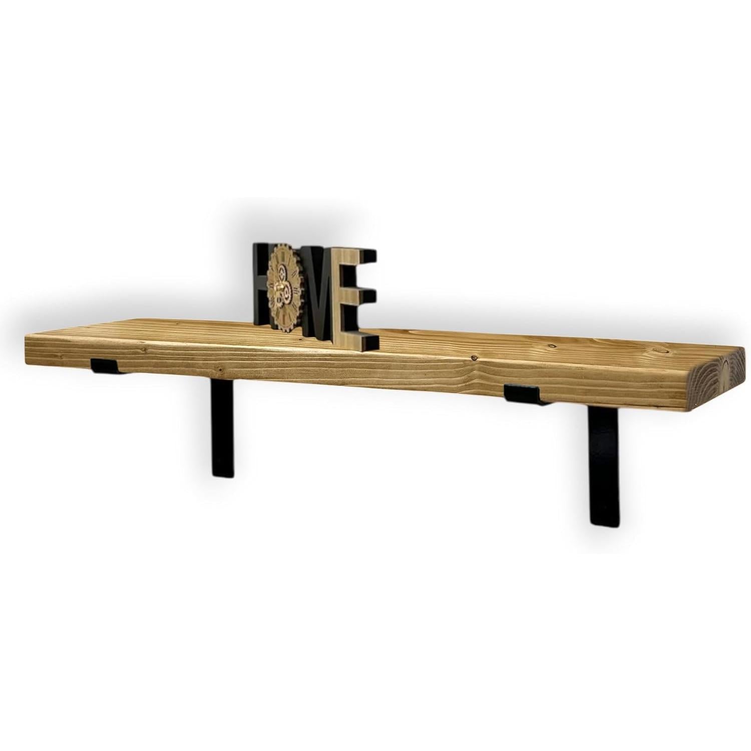 Rustic Wooden Floating Wall Shelf, Industrial Scaffold Style Wall Mounted Shelves, Multi-Color Storage Display Shelves for Kitchen Bedroom Living Room