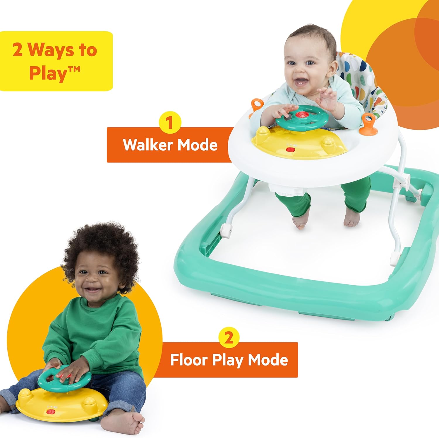 Cartoon Baby Walker for 6 Months+: Easy-Fold Frame, Space-Saving Storage, Safe Anti-Rollover Design, Adjustable Height, Fun Toy Tray, Smooth-Rolling Wheels. Aids Toddler’s First Steps, Promotes Balance & Coordination. Lightweight, Sturdy, Foldable Infant