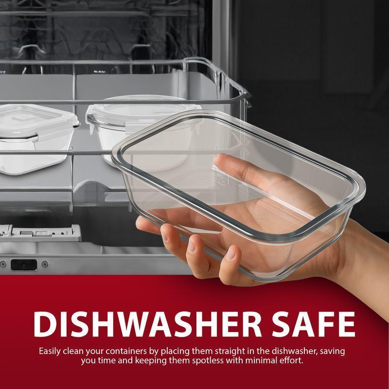 12 Pack Glass Food Storage Containers with Airtight & Leakproof Lids, Meal Prep Containers, BPA Free Food Grade Material, Microwave, Freezer & Dishwasher Safe for Home Kitchen