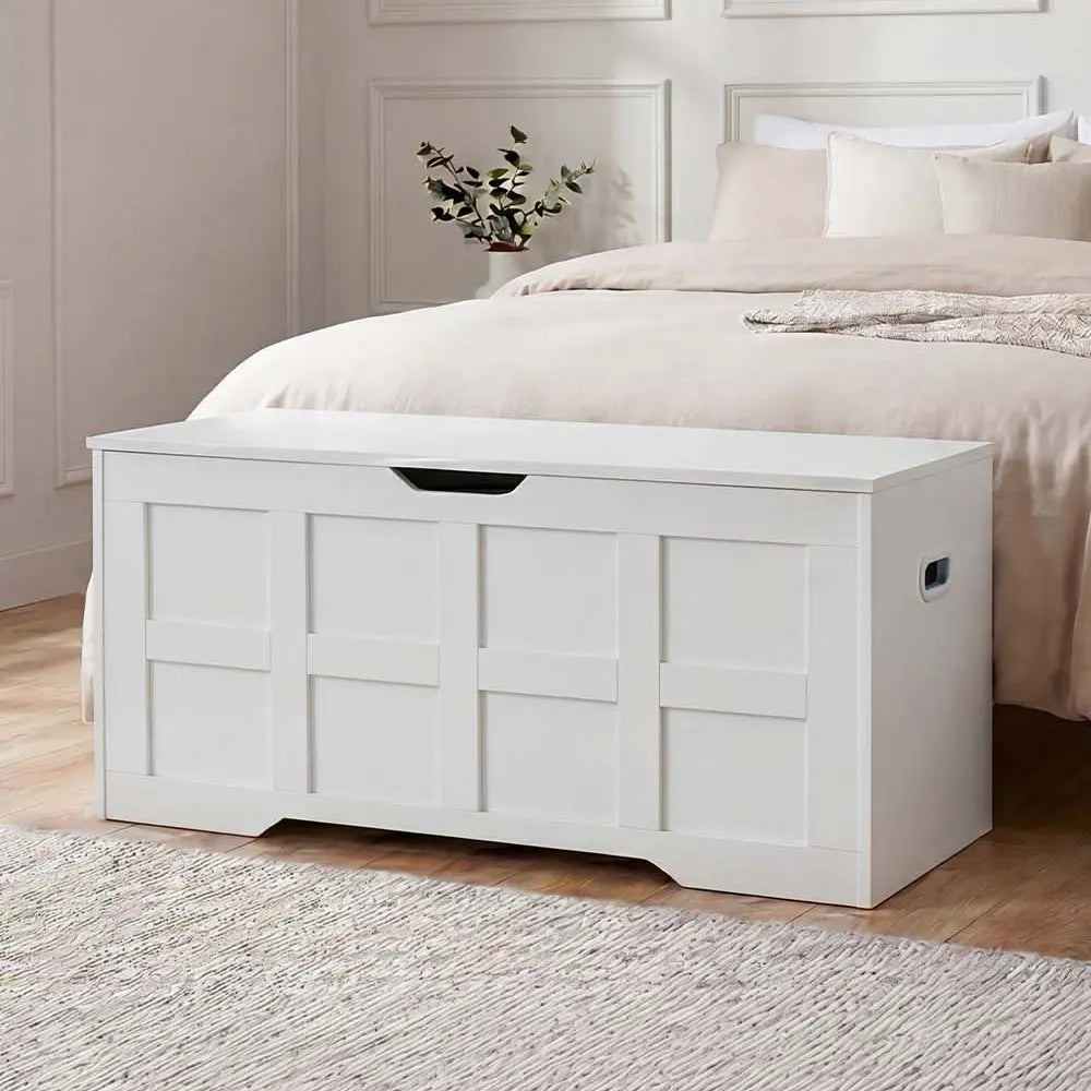 Vida Designs Large Storage Ottoman - Stylish Blanket Box with Hidden Storage Modern Upholstered Bench for Bedroom Living Room & Hallway Minimalist Organiser
