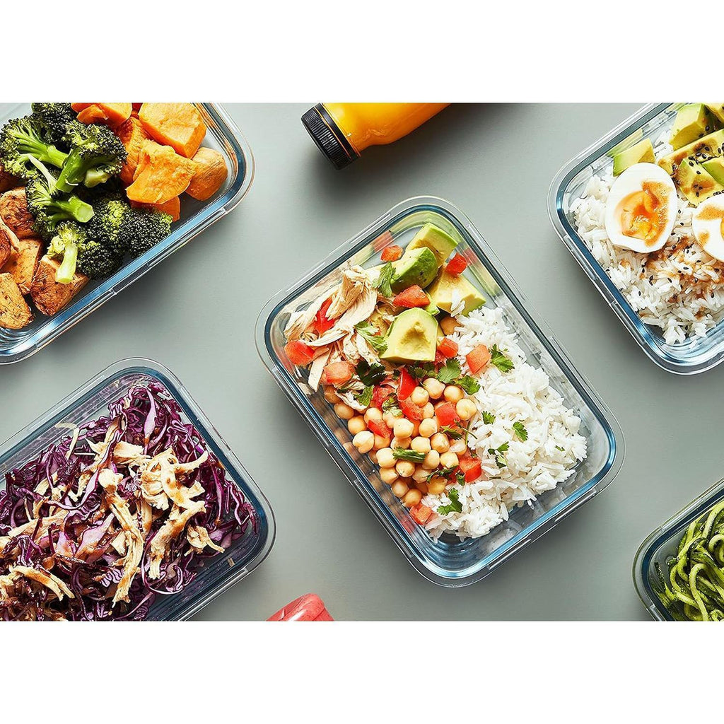 Glass Meal Prep Containers with Lids 1040ml Airtight Glass Food Storage Containers, Set of 5