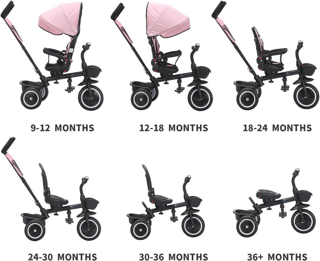 【NS】Foryourlittleone Trike V3 Tricycle Baby Push with Parent Handle Bike 9 Months to 5 Years | For-Your-Little-One Trike with Parent Handle, Multi-Functional Tricycle