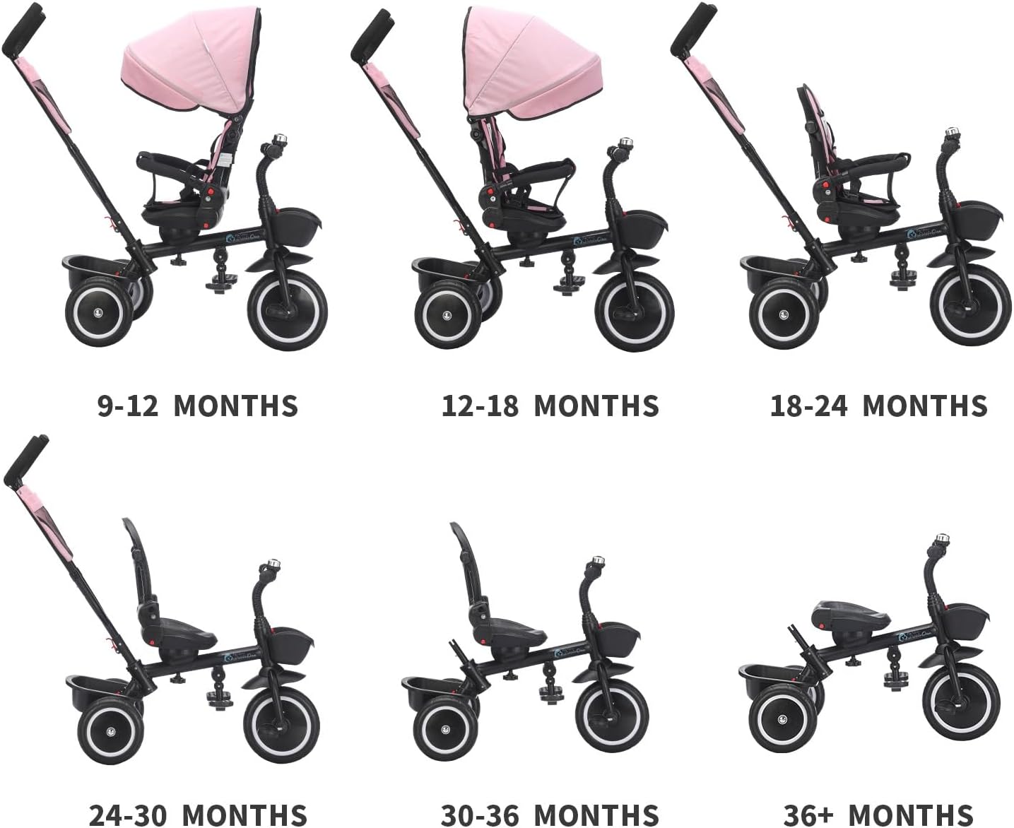 【NS】Foryourlittleone Trike V3 Tricycle Baby Push with Parent Handle Bike 9 Months to 5 Years | For-Your-Little-One Trike with Parent Handle, Multi-Functional Tricycle
