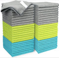 Microfibre Cleaning Cloths Pack of 50, Multifunctional Reusable Cleaning Towels, Lint Free Streak Free Washable Cloth Duster for House, Kitchen, Car, Motorbike, Windows 30 x 30 cm