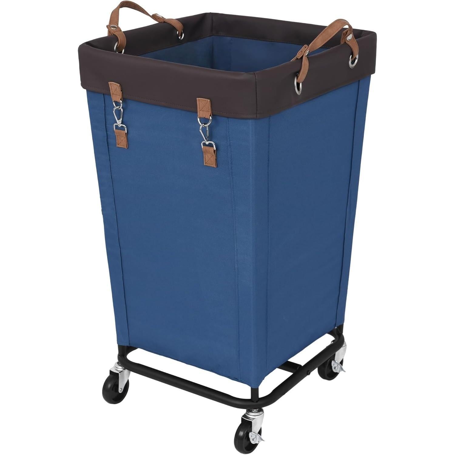 160L Rolling Laundry Hamper with Wheels, Heavy Duty Large Laundry Basket, Removable Fabric Liner Dirty Clothes Storage Cart for Home Dorm Hotel