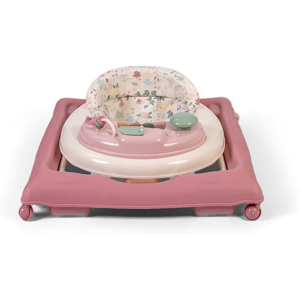【NS】Baby Go Round Jive Electronic Baby Walker – Rose & Ivy Design: Interactive Musical Play Tray with Lights & Sounds, Adjustable Height, Safe for First Steps