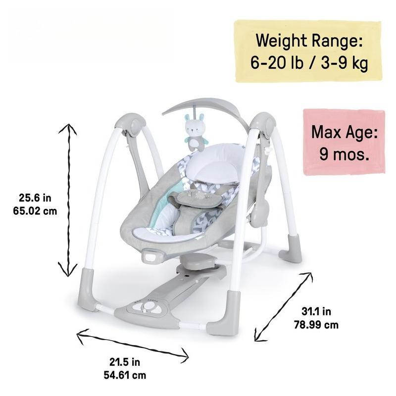 2-in-1 Portable Baby Swing with Vibration & Music | Auto Swing & Carry Seat for Newborns 0-9 Months [Plus A Free Gift]