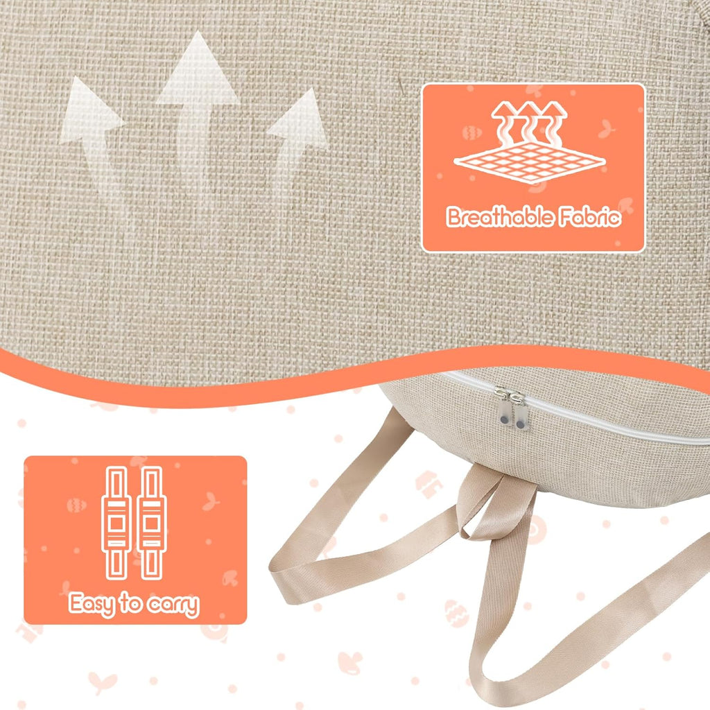 Portable Newborn Bassinet Cot – 2-in-1 Baby Nest Lounger Converts to Travel Backpack for Infant 0-12 Months, Essential Newborn Baby Gift [Plus A Free Gift]