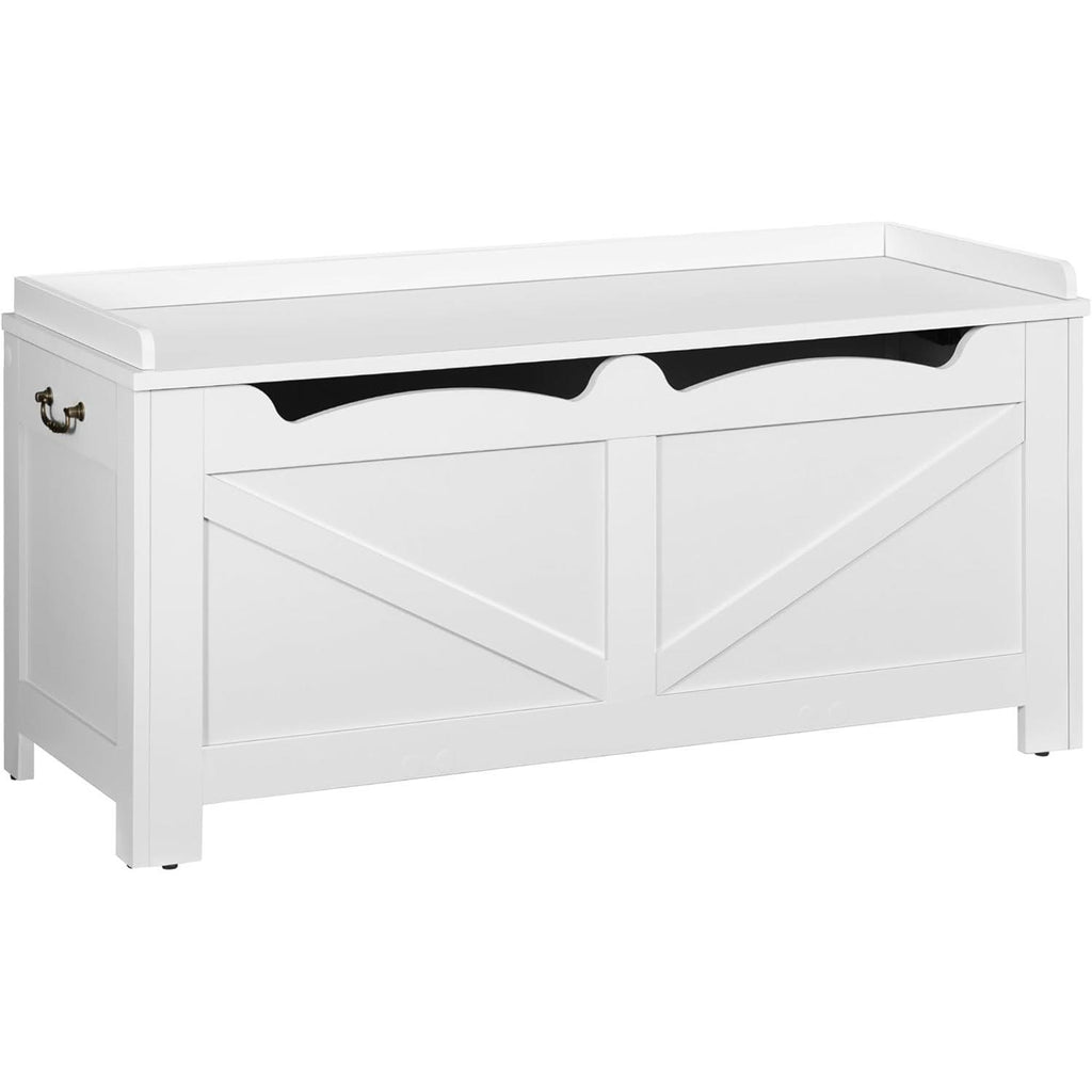 Extra‑Large Lift‑Top Storage Ottoman Bench, Wooden Storage Chest Trunk with Safety Hinges, Multifunctional Shoe Bench Cabinet for Entryway Bedroom Living Room Hallway