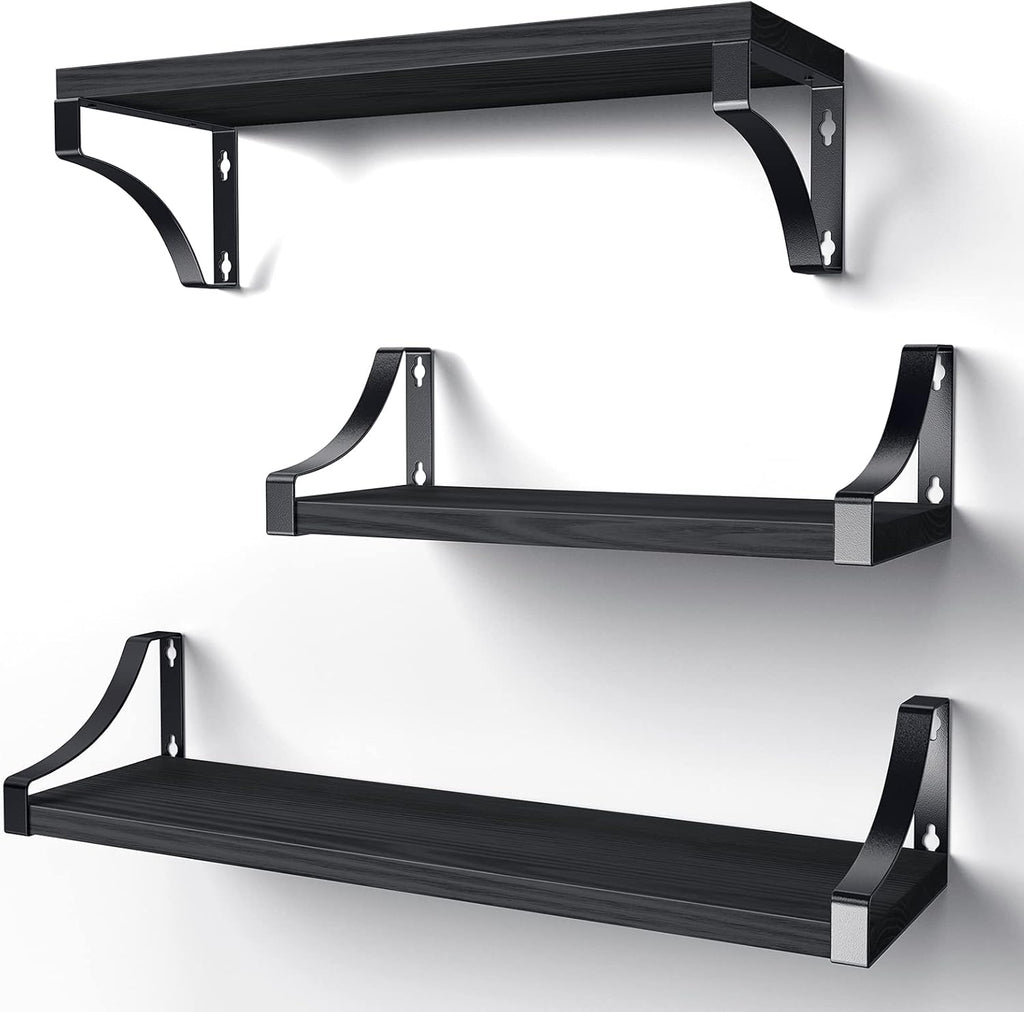 Floating Shelves Wall Mounted Shelf, Paulownia Wood Wall Shelves, Wooden Shelves for Bedroom, Bathroom, Living Room, Kitchen, Home Office, Laundry room,etc (rustic) Decor