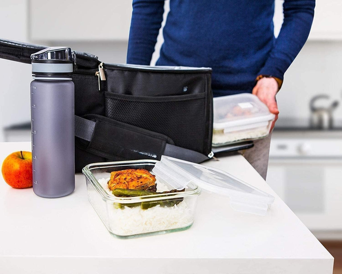 5-Pack Food Prep & Storage Glass Containers with Lids Airtight Meal Prep Reusable 880ml Microwave Oven Dishwasher Safe Freezer Safe