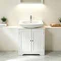 Compact Under Sink Bathroom Cabinet 60x30x60 cm – 2 Door Floor Standing Storage Unit, Pedestal Basin Base with Adjustable Shelf, Small Space Solution for UK Bathroom [Plus A Free Gift]