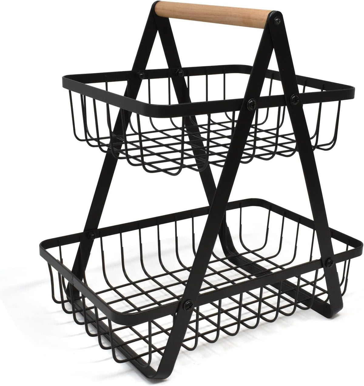 Fruit Basket 2 Tier Countertop Metal Fruit Rack and Vegetable Stand Keeps Fruit and Vegetable Fresh, Fruit Baskets for Kitchens