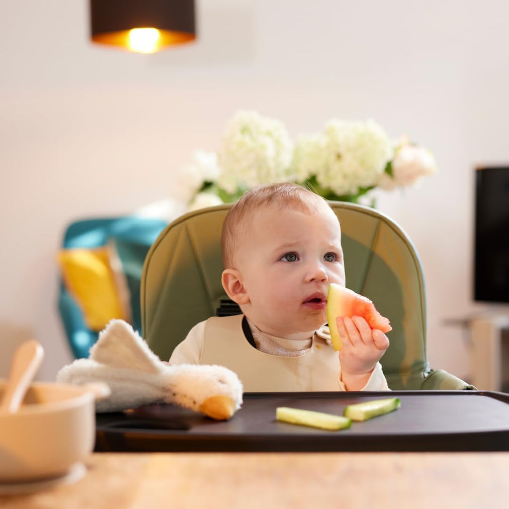 【NS】Flip Magic Fold Highchair (Sage Green) – Suitable from Sitting Up to 15kg, 5-Point Safety Harness, Removable Tray, Quick One-Hand Fold, Compact Slimline Design for Easy Storage