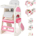 8‑in‑1 Convertible Baby High Chair, High Chairs for Babies and Toddlers with Adjustable Backrest, Removable Double Tray, Storage Boxes & 5‑Point Safety Harness, Toddler Table Chair Set for Feeding