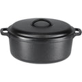 Round Pre-Seasoned Cast Iron Dutch Oven Pot with Lid and Dual Handles Heavy-Duty Oven Safe up to 260 C Large 6.62 L Black for Versatile Cooking