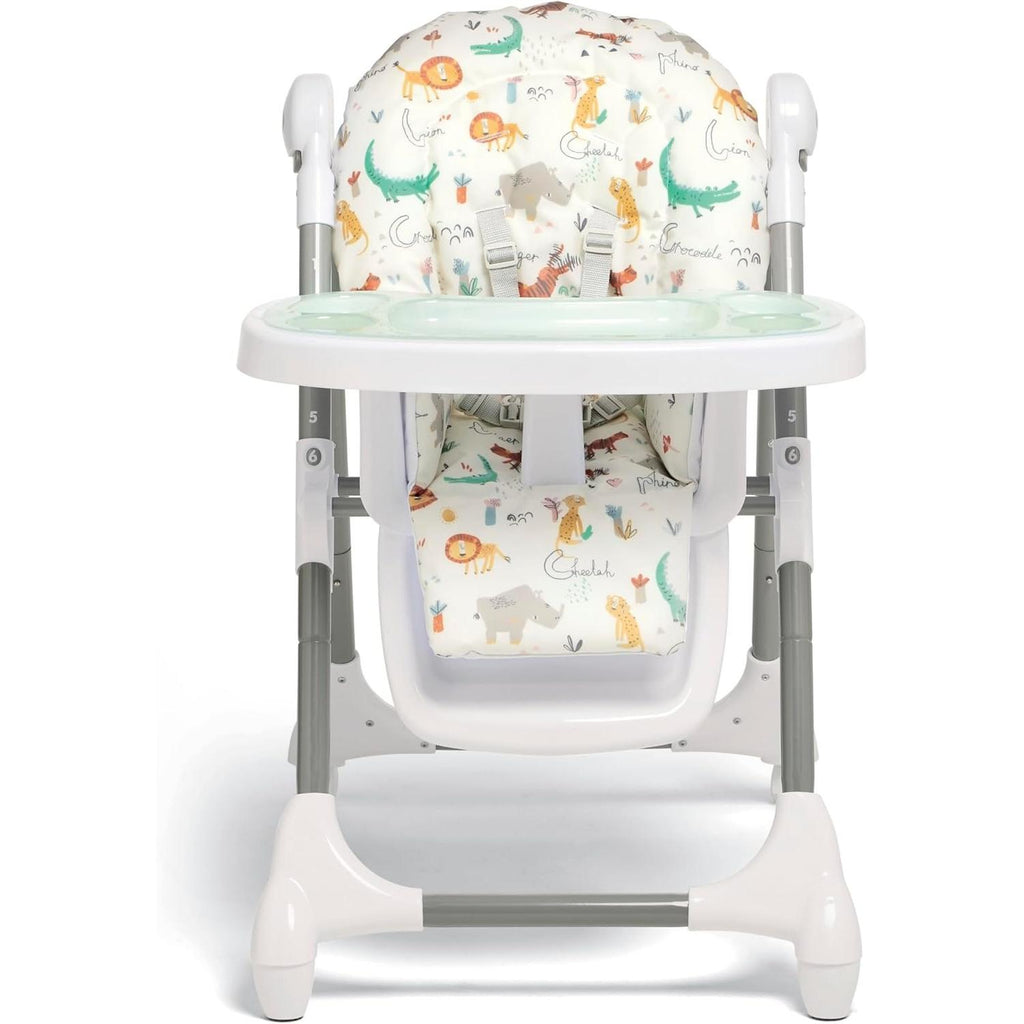 Adjustable Luxury Highchair – with Recline & Foldable Features, Removable Tray and Jungle Alphabet Design, Suitable from Newborn to Toddler [Plus A Free Gift]