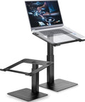 Adjustable Laptop Stand for Desk, DJ Laptop Riser, Standing Desk Converter, Support Working on Computer Sitting/Standing, Compatible with MacBook, Dell, HP and All 13"-16.5" Notebooks, Silver